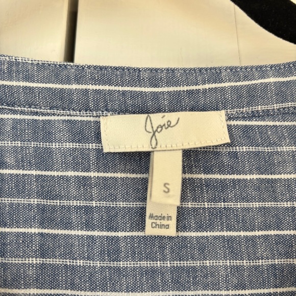 Joie Kalan Striped Chambray Boho Blouse Size Small 100% Cotton Nautical Theme - Picture 9 of 16